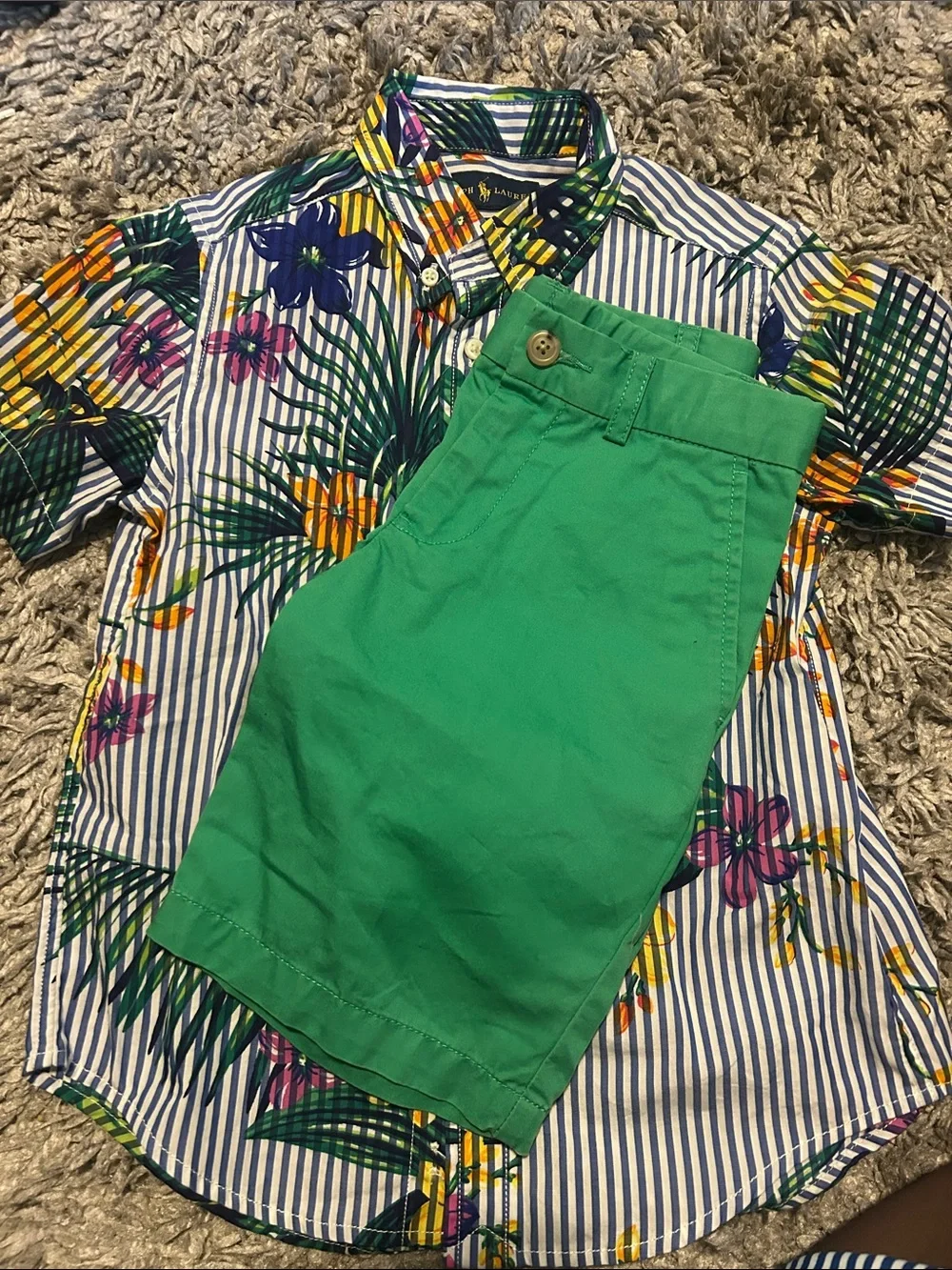 Bundle Ralph Lauren Boys Multicolor Plaid Button-Down Shirt sets